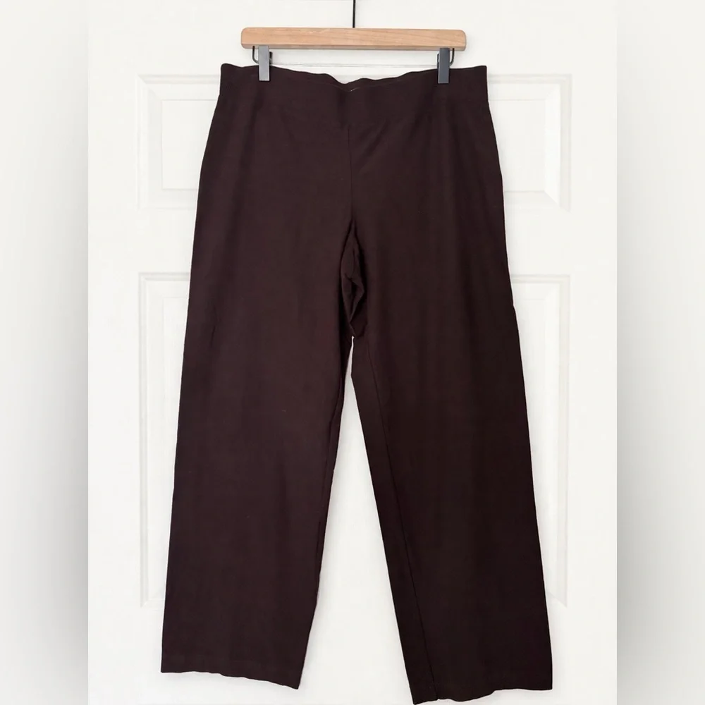 Eileen Fisher Brown wide leg lounge pants size Large